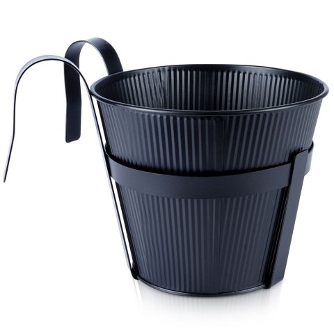 Doniczka balkonowa metalowa czarna 20 cm VILDE 339403