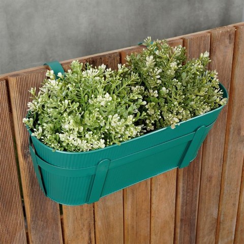 Doniczka balkonowa metalowa zielona 37,5 cm VILDE 339402