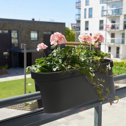 Doniczka balkonowa plastikowa czarna podłużna duża 59 cm VILDE 339156
