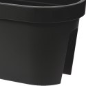 Doniczka balkonowa plastikowa czarna podłużna duża 59 cm VILDE 339156