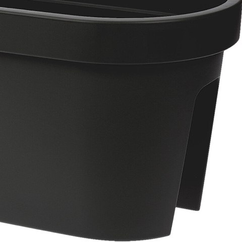 Doniczka balkonowa plastikowa czarna podłużna duża 59 cm VILDE 339156
