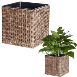 Doniczka ogrodowa kwadratowa brązowa 26x27 cm HOME STYLING COLLECTION 339243-M