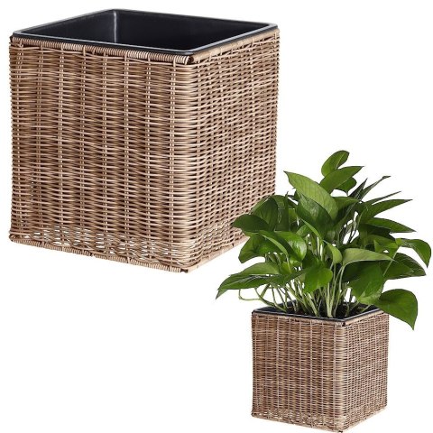 Doniczka ogrodowa kwadratowa brązowa 26x27 cm HOME STYLING COLLECTION 339243-M