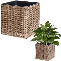 Doniczka ogrodowa kwadratowa brązowa 37x38 cm HOME STYLING COLLECTION 339243-D