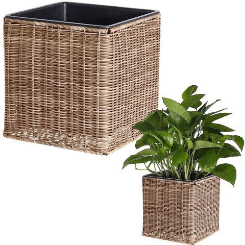 Doniczka ogrodowa kwadratowa brązowa 37x38 cm HOME STYLING COLLECTION 339243-D