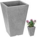 Doniczka ogrodowa plastikowa szara kwadratowa 24x35 cm VILDE 339323