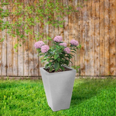 Doniczka ogrodowa plastikowa szara kwadratowa 24x35 cm VILDE 339323