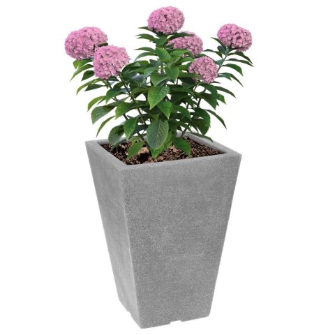 Doniczka ogrodowa plastikowa szara kwadratowa 24x35 cm VILDE 339323