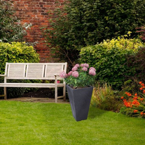 Doniczka ogrodowa plastikowa szara kwadratowa 27x45,5 cm VILDE 339315