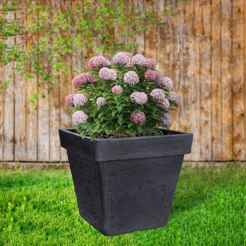 Doniczka ogrodowa plastikowa szara kwadratowa 35x39,5 cm VILDE 339331