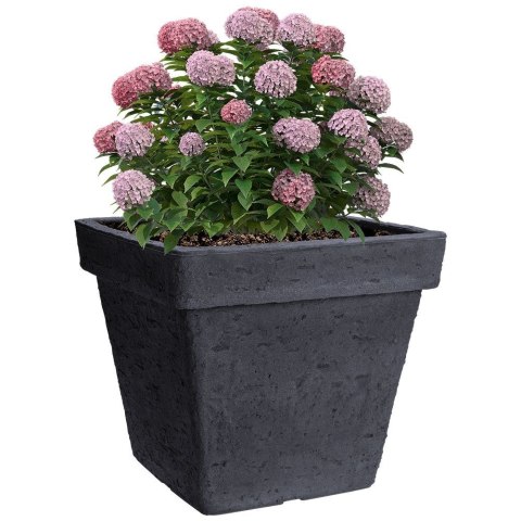 Doniczka ogrodowa plastikowa szara kwadratowa 35x39,5 cm VILDE 339331