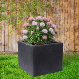 Doniczka ogrodowa plastikowa szara kwadratowa 39x33,5 cm VILDE 339310