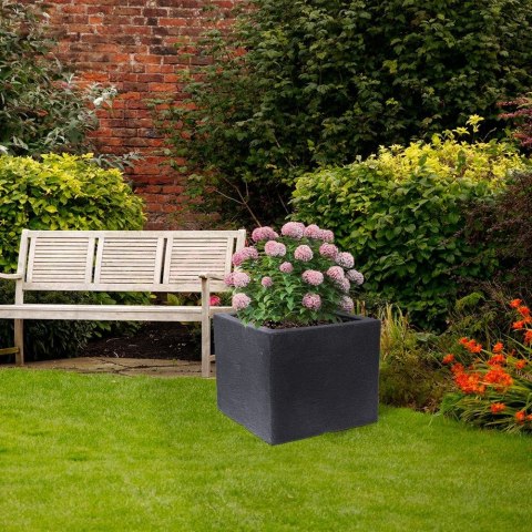 Doniczka ogrodowa plastikowa szara kwadratowa 39x33,5 cm VILDE 339310