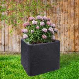 Doniczka ogrodowa plastikowa szara kwadratowa 39x33,5 cm VILDE 339329