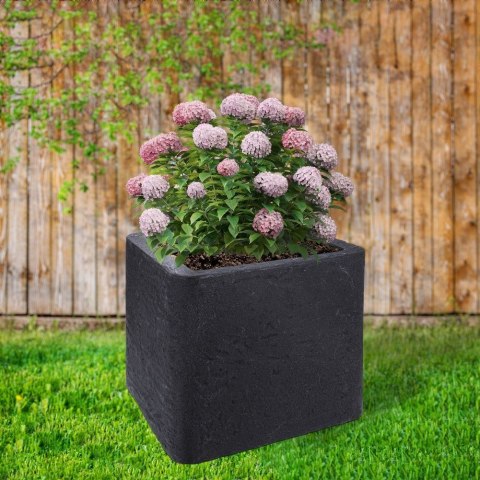 Doniczka ogrodowa plastikowa szara kwadratowa 39x33,5 cm VILDE 339329