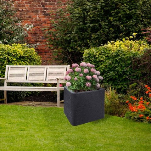 Doniczka ogrodowa plastikowa szara kwadratowa 39x33,5 cm VILDE 339329