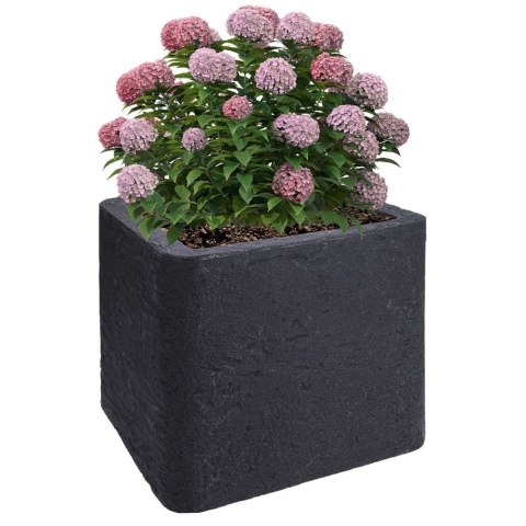 Doniczka ogrodowa plastikowa szara kwadratowa 39x33,5 cm VILDE 339329