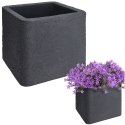 Doniczka ogrodowa plastikowa szara kwadratowa 39x39x33 cm VILDE 339150