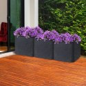 Doniczka ogrodowa plastikowa szara kwadratowa 39x39x33 cm VILDE 339150