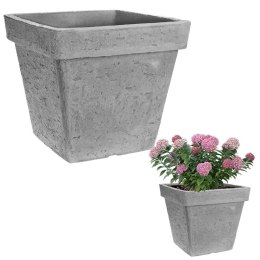 Doniczka ogrodowa plastikowa szara kwadratowa 39,5x35 cm VILDE 339332