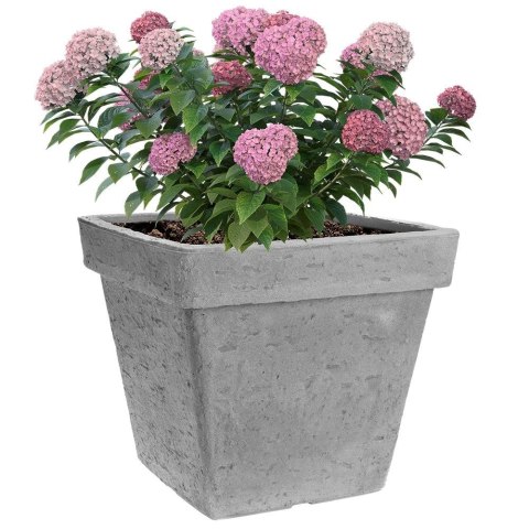 Doniczka ogrodowa plastikowa szara kwadratowa 39,5x35 cm VILDE 339332