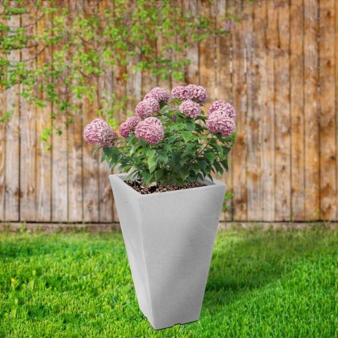 Doniczka ogrodowa plastikowa szara kwadratowa duża 27x45,5 cm VILDE 339324