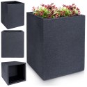 Doniczka ogrodowa plastikowa szara kwadratowa duża 29x40 cm VILDE 339198