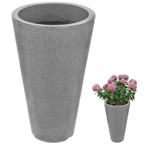 Doniczka ogrodowa plastikowa szara okrągła 28x45 cm VILDE 339321