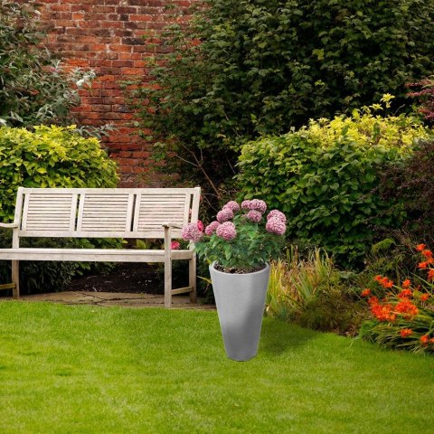 Doniczka ogrodowa plastikowa szara okrągła 28x45 cm VILDE 339321