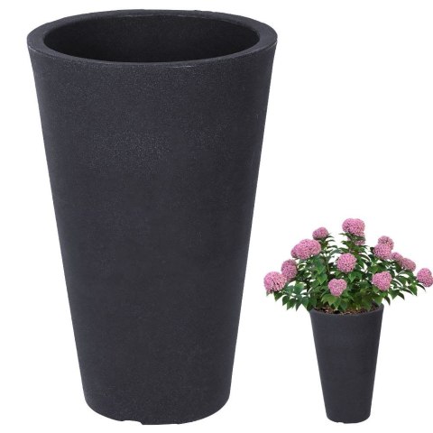 Doniczka ogrodowa plastikowa szara okrągła 35,5x55,5 cm VILDE 339313