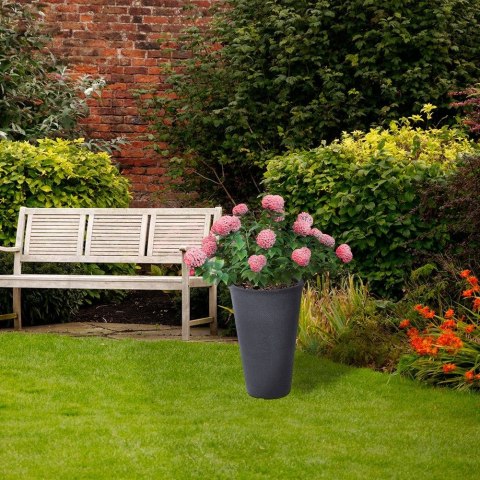 Doniczka ogrodowa plastikowa szara okrągła 35,5x55,5 cm VILDE 339313