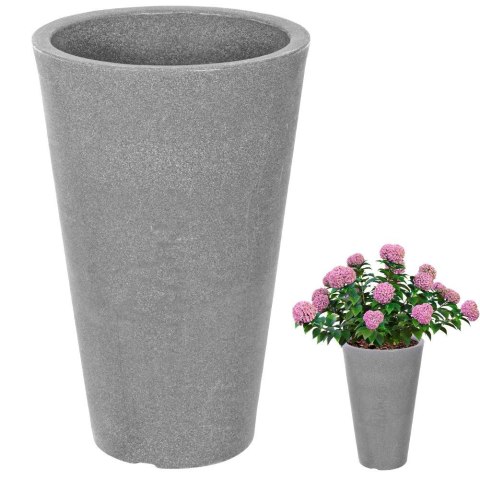 Doniczka ogrodowa plastikowa szara okrągła 35,5x55,5 cm VILDE 339322
