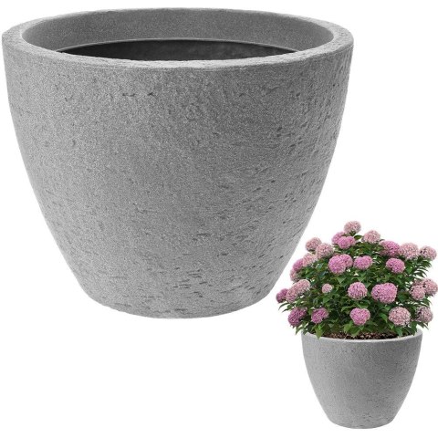 Doniczka ogrodowa plastikowa szara okrągła 37,5x48 cm VILDE 339326