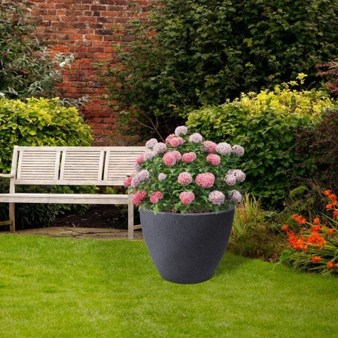 Doniczka ogrodowa plastikowa szara okrągła 37,5x48 cm VILDE 339327