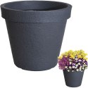 Doniczka ogrodowa plastikowa szara okrągła 48x43 cm VILDE 339154
