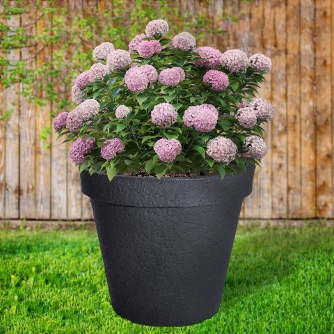 Doniczka ogrodowa plastikowa szara okrągła 48,5x43 cm VILDE 339333