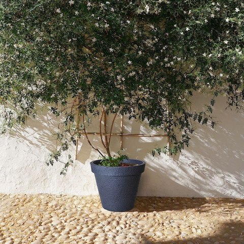 Doniczka ogrodowa plastikowa szara okrągła duża 39x35 cm VILDE 339153