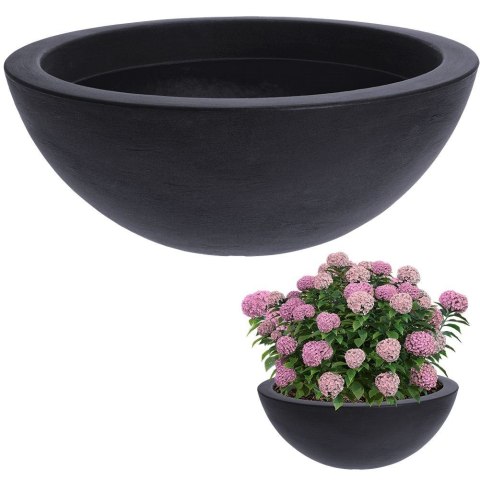 Doniczka ogrodowa plastikowa szara okrągła mała 51,5x20 cm VILDE 339317