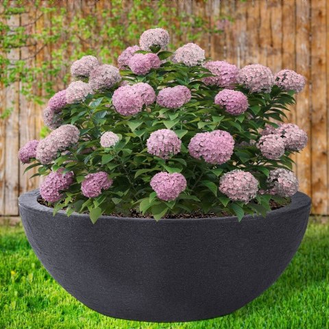 Doniczka ogrodowa plastikowa szara owalna duża 59x34,5 cm VILDE 339328