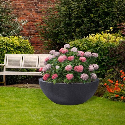 Doniczka ogrodowa plastikowa szara owalna duża 59x34,5 cm VILDE 339328