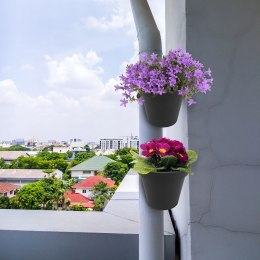 Doniczka zawieszana na rynnę plastikowa czarna mała 24 cm VILDE 339146