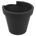 Doniczka zawieszana na rynnę plastikowa czarna mała 24 cm VILDE 339146