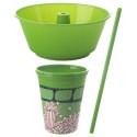 Kubek ze słomką i miską na popcorn nachosy zielony 500ml ORION 121792