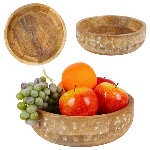 Miska drewniana na owoce warzywa przekąski MANGO 24cm 2.3L VILDE 139197