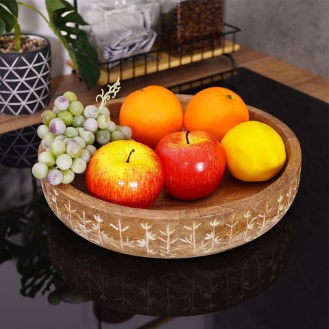 Miska drewniana na owoce warzywa przekąski MANGO duża 29cm 3L VILDE 139198