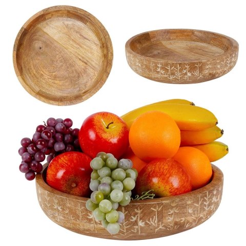 Miska drewniana na owoce warzywa przekąski MANGO duża 29cm 3L VILDE 139198