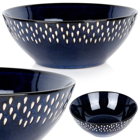 Miska sałatkowa do sałatki ceramiczna granatowa 20cm 1.1L SIAKI COLLECTION 139711