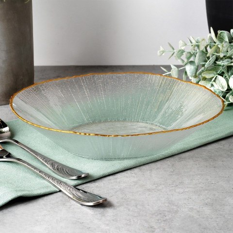 Miska sałatkowa do sałatki zupy szklana złota 20.5cm 500ml VILDE 139718
