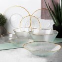 Miska sałatkowa do sałatki zupy szklana złota 20.5cm 500ml VILDE 139718