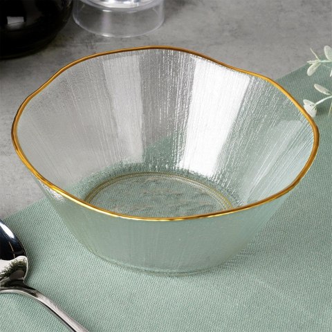 Miska szklana złota do zupy miseczka 15cm 500ml VILDE 139715